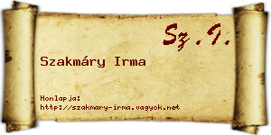 Szakmáry Irma névjegykártya